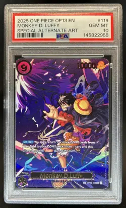 2025 One Piece Monkey D. Luffy Special Card Alt Art #OP09-119 PSA 10 - Image 1