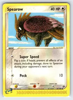 Spearow 81/100 2003 EX Sandstorm Pokemon Card Nintendo e-Series Common - Mp - Image 1