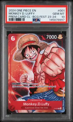 2024 ONE PIECE PREMIUM CARD COLLECTION #001 MONKEY D. LUFFY PSA 10 - Image 1
