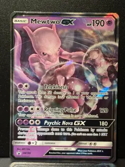 Mewtwo GX SM196 SM Black Star Promos Detective Pikachu Holo Pokemon Card AB2 MP1 - Image 1