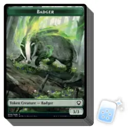 10 pcs BADGER TOKEN (15/26) Dominaria United: Commander Magic MTG MINT CARD - Image 1
