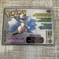 WENDY'S -MEWTWO Promo POKEMON Laminated 2002 Rare Trading Card 03/15 - Image 1