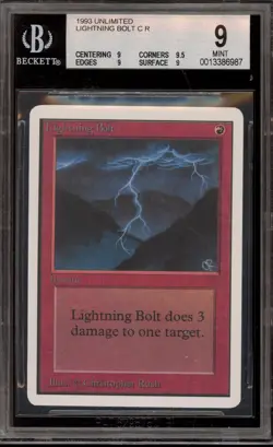 Magic the Gathering MTG Lightning Bolt Unlimited BGS 9 Mint - Image 1