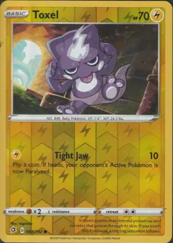 Pokemon TCG SWSH02: Rebel Clash Toxel 068/192 Reverse Holo - Image 1