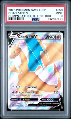 2020 POKEMON SWSH BLACK STAR PROMO #050 CHARIZARD V PSA 9 - Image 1