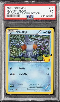 2021 POKEMON MCDONALD'S COLL #19 MUDKIP-HOLO PSA 5 - Image 1