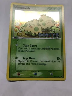 Pokemon TCG Shroomish EX Deoxys 72/107 Reverse Holo DAMAGED Plz See Description - Image 3