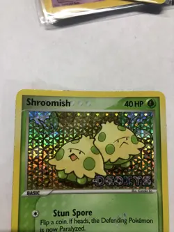 Pokemon TCG Shroomish EX Deoxys 72/107 Reverse Holo DAMAGED Plz See Description - Image 4