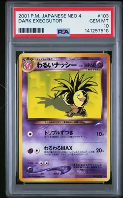 2001 POKEMON JPN NEO 4 #103 DARK EXEGGUTOR PSA 10 - Image 1