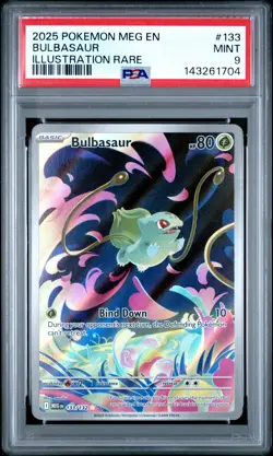 2025 POKEMON MEG EN-MEGA EVOLUTION ILLUSTRATION RARE #133 BULBASAUR PSA 9 - Image 1