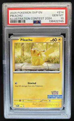 2023-25 Pokemon SV Black Star Promos - SVP EN Pikachu #214 PSA 10 - Image 1