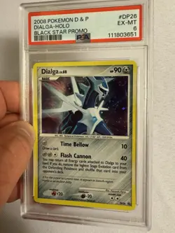 2008 Pokemon Dialga Black Star Promo Holo SWIRL Diamond & Pearl DP26 PSA 6 EX-MT - Image 1