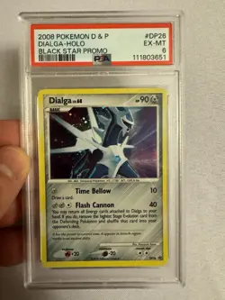 2008 Pokemon Dialga Black Star Promo Holo SWIRL Diamond & Pearl DP26 PSA 6 EX-MT - Image 5