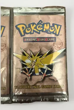 Pokemon Fossil Wizards Of The Coast Lot Of 3 Booster Packs Sealed Box Fresh - Image 2