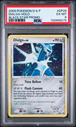 2008 POKEMON DIAMOND & PEARL BLACK STAR PROMO #DP26 DIALGA-HOLO PSA 6 - Image 1