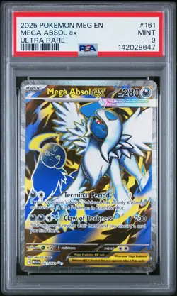 2025 POKEMON MEG EN-MEGA EVOLUTION ULTRA RARE #161 MEGA ABSOL EX PSA 9 - Image 1