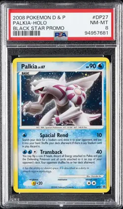 2008 POKEMON DIAMOND & PEARL BLACK STAR PROMO #DP27 PALKIA-HOLO PSA 8 - Image 1