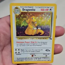 Pokemon Dragonite 4/62 Holo Rare Fossil Set 100 HP Unlimited 1999 English - Image 1