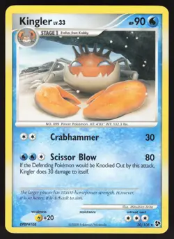 Kingler 20/106 Non-holo Rare Pokemon TCG Great Encounters LP - Image 1
