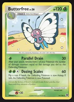 Butterfree 14/106 Non-holo Rare Pokemon TCG Great Encounters LP - Image 1