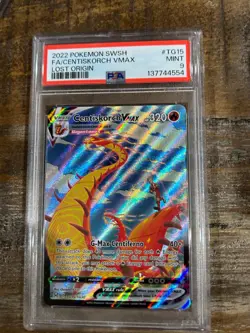 POKEMON 2022 Lost Origin Full Art CENTISKORCH Vmax #TG15 PSA 9 Mint RARE 2 - Image 1