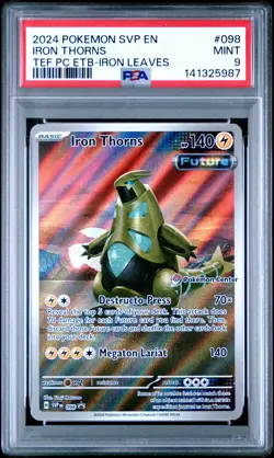 2024 POKEMON SVP EN-SV BLACK STAR PROMO #098 IRON THORNS PSA 9 - Image 1