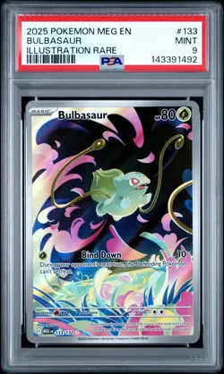 2025 POKEMON MEG EN-MEGA EVOLUTION ILLUSTRATION RARE #133 BULBASAUR PSA 9 - Image 1