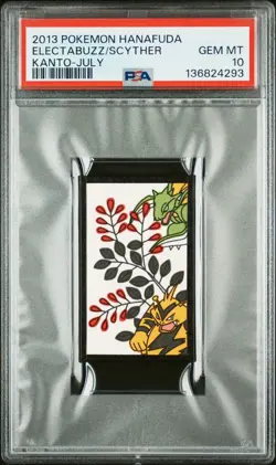 2013 POKEMON HANAFUDA KANTO JULY ELECTABUZZ/SCYTHER PSA 10 - Image 1