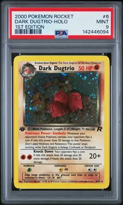 2000 POKEMON ROCKET 1ST EDITION #6 DARK DUGTRIO-HOLO PSA 9 - Image 1