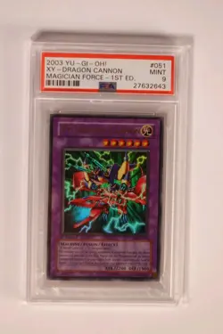 PSA 9 YuGiOh XY-Dragon Cannon MFC-051 1st Edition Magician's Force MINT - Image 1