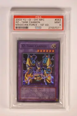 PSA 9 YuGiOh XZ-Tank Cannon MFC-053 1st Edition Magician's Force MINT - Image 1