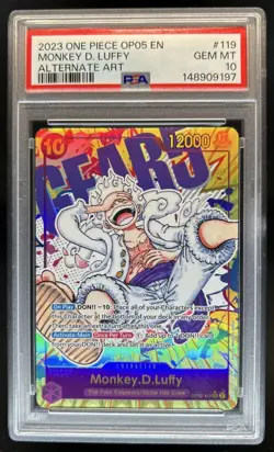 2023 One Piece Monkey.D.Luffy Secret Rare Alt Art Alternative #OP05-119 PSA 10 - Image 1