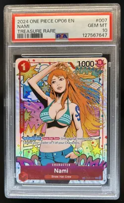 2024 One Piece Wings Of Captain Nami Treasure Rare #ST01-007 PSA 10 - Image 1