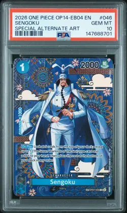 2026 ONE PIECE OP14-EB04-THE AZURE SEA'S SEVEN #046 SENGOKU PSA 10 - Image 1