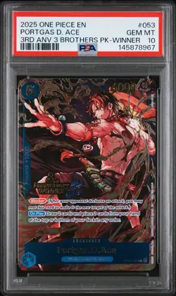 2025 ONE PIECE 3RD ANV TOURNAMENT 3 BROTHERS PACK WINNER PORTGAS D. ACE PSA 10 - Image 1