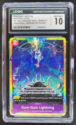 2025 ONE PIECE GUM-GUM LIGHTNING ALT ART OP09-077 CGC 10 C PT - Image 1