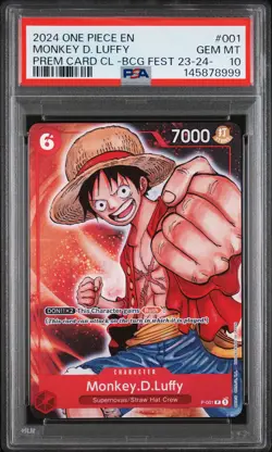 2024 ONE PIECE PREMIUM CARD COLLECTION -BANDAI CARD GAMES MONKEY D. LUFFY PSA 10 - Image 1