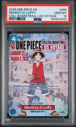 2026 ONE PIECE PROMOS ONE PIECE COLLEGE BK: US VOYAGE MONKEY D. LUFFY PSA 10 - Image 1