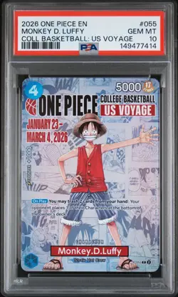 2026 ONE PIECE PROMOS ONE PIECE COLLEGE BK: US VOYAGE MONKEY D. LUFFY PSA 10 - Image 1