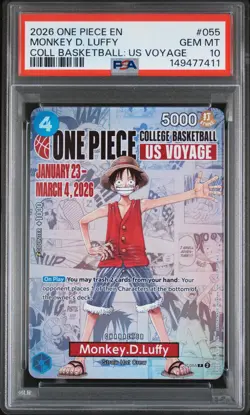 2026 ONE PIECE PROMOS ONE PIECE COLLEGE BK: US VOYAGE MONKEY D. LUFFY PSA 10 - Image 1