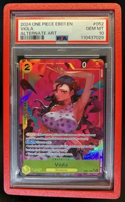 2024 One Piece EB01 Viola Alternate Art SR #EB01-052 PSA 10 GEM MT - Image 1