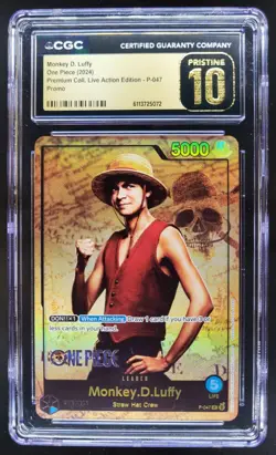 2024 ONE PIECE CCG MONKEY D. LUFFY LIVE ACTION P-047 CGC 10 PRISTINE A PT - Image 1