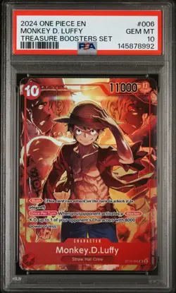 2024 ONE PIECE PROMOS TREASURE BOOSTERS SET #006 MONKEY D. LUFFY PSA 10 - Image 1