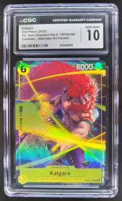 2025 ONE PIECE KALGARA BEST SELECTION VOL. 4 ALT ART OP08-099 CGC 10 C PT - Image 1