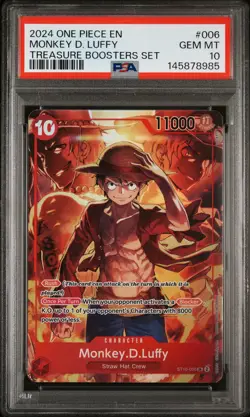 2024 ONE PIECE PROMOS TREASURE BOOSTERS SET #006 MONKEY D. LUFFY PSA 10 - Image 1