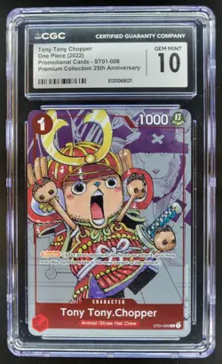 2022 One Piece Premium 25th Anniversary Tony Tony Chopper Promos CGC 10 A PT - Image 1