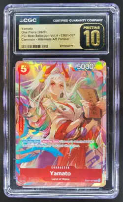 2025 ONE PIECE YAMATO ALT ART EB01-007 CGC 10 PRISTINE C PT - Image 1