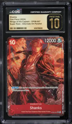 2024 One Piece Wings Of The Captain Alt Art Shanks #OP06-007 CGC 10 PRISTINE - Image 1