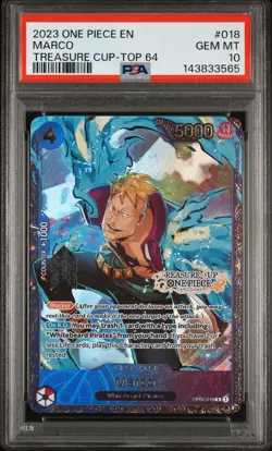 2023 ONE PIECE PROMOS TREASURE CUP 2023-TOP 64 #018 MARCO PSA 10 - Image 1