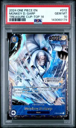2024 ONE PIECE PROMOS TREASURE CUP-TOP 16 #012 MONKEY D. GARP PSA 10 - Image 1